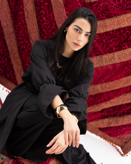 Striped Trench Kaftan