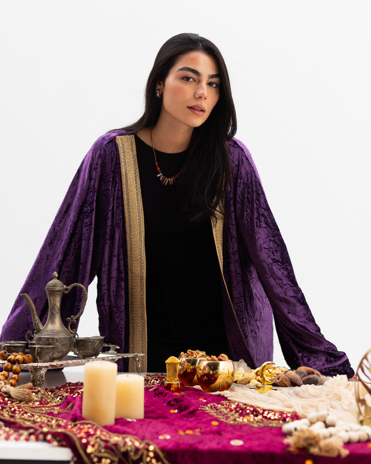 Indigo Velvet Kaftan - Adult