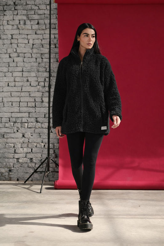The black Teddy hug jacket- adults