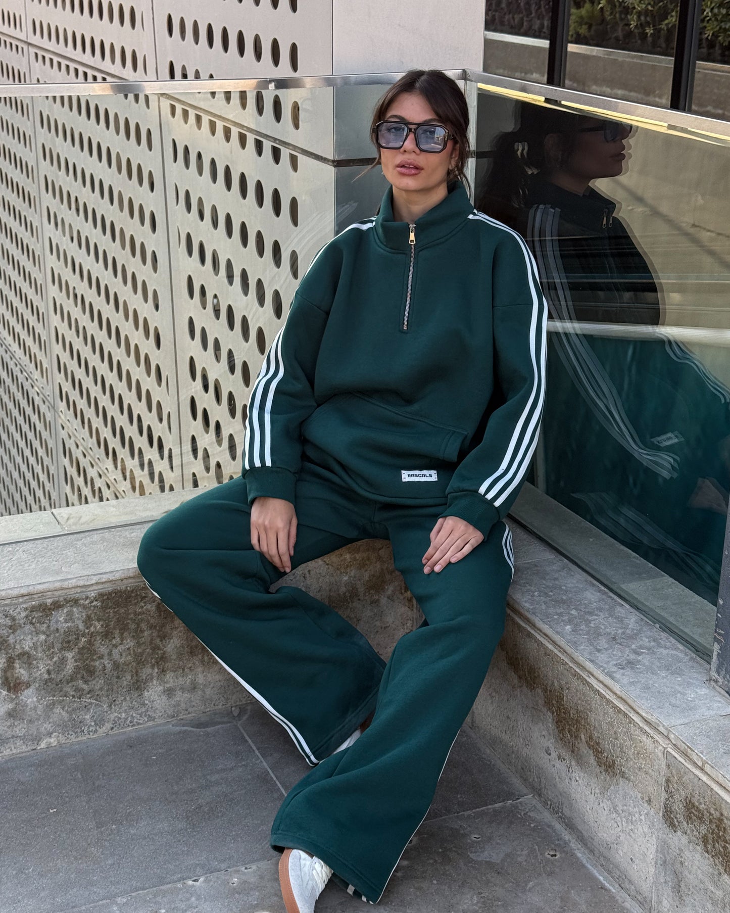 The dark green retro rush set - adults