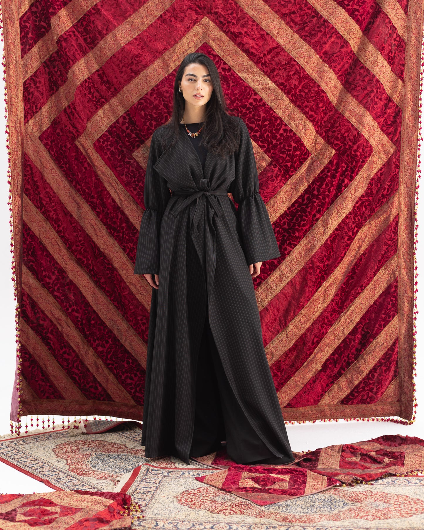 Striped Trench Kaftan