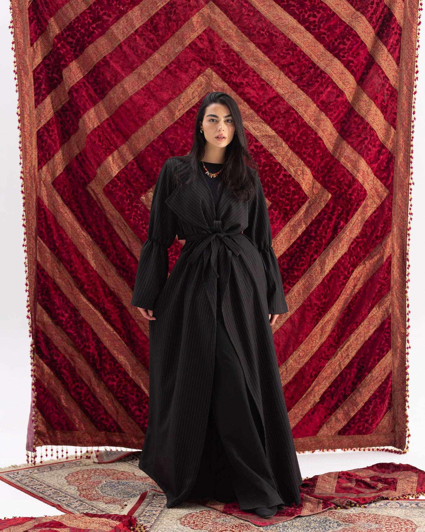 Striped Trench Kaftan