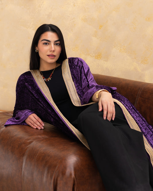 Indigo Velvet Kaftan - Adult