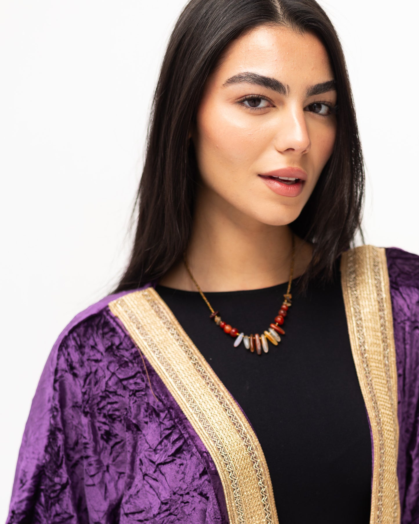 Indigo Velvet Kaftan - Adult