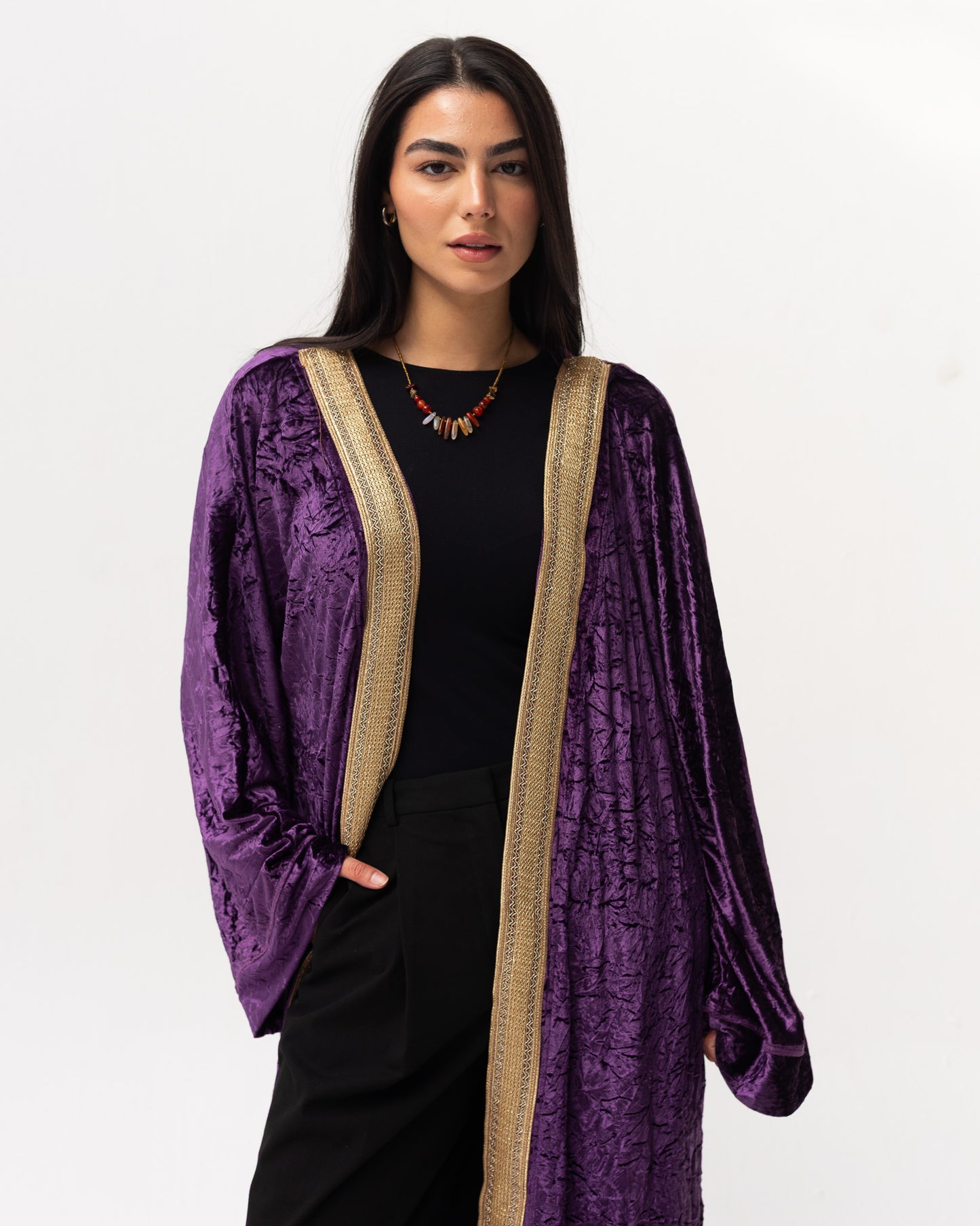 Indigo Velvet Kaftan - Adult