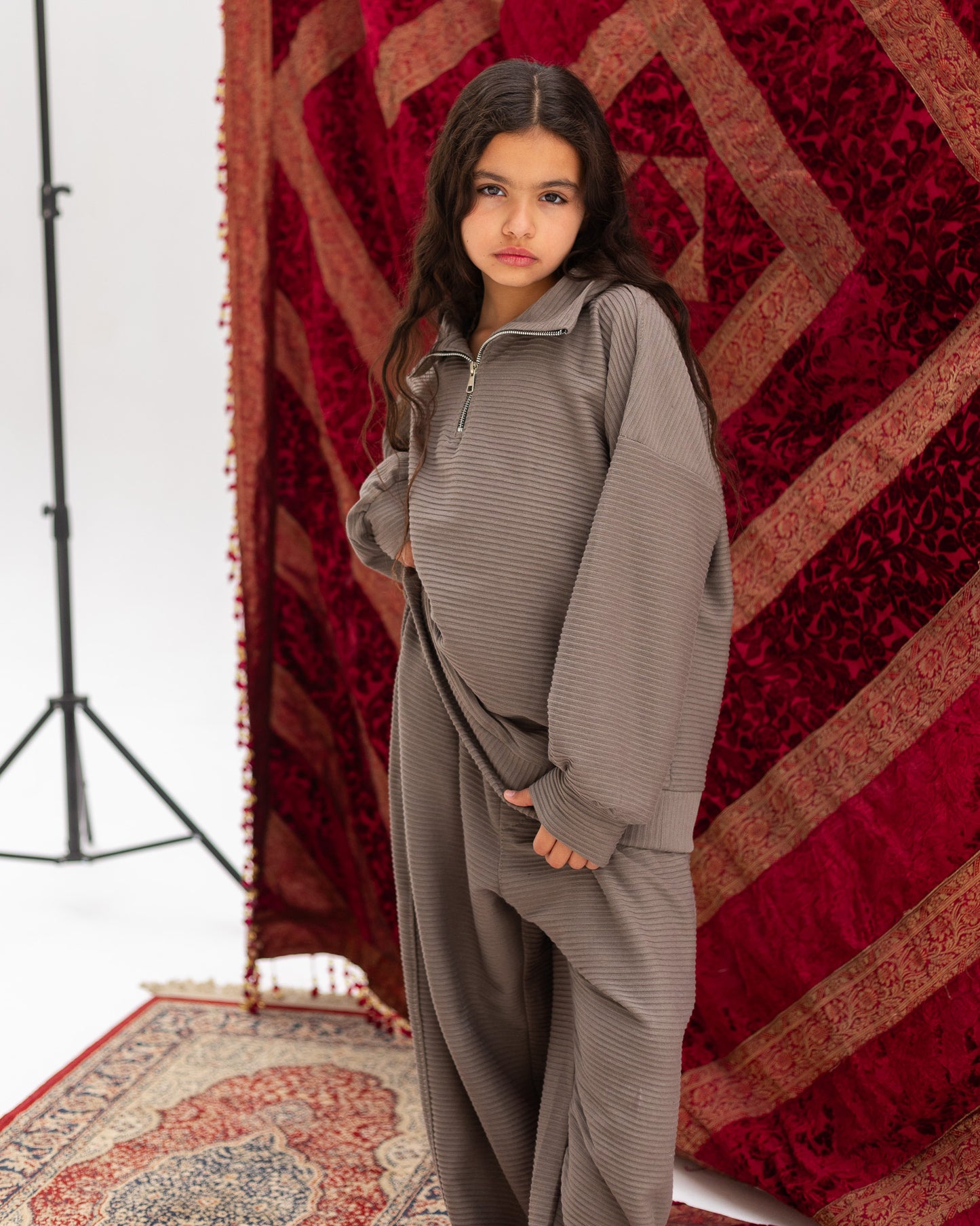 Striped Cashmere Unisex Set - Youth