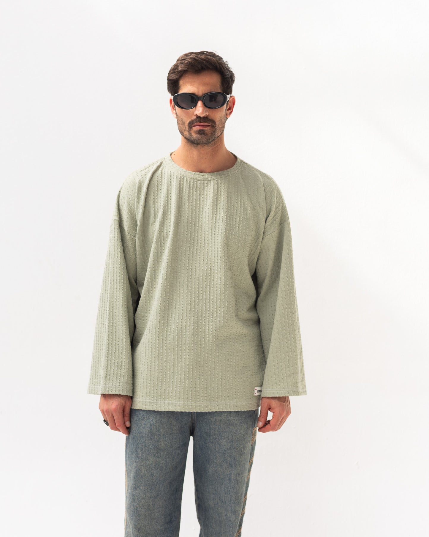 Textured Wave Top – Sage Khaki | Unisex