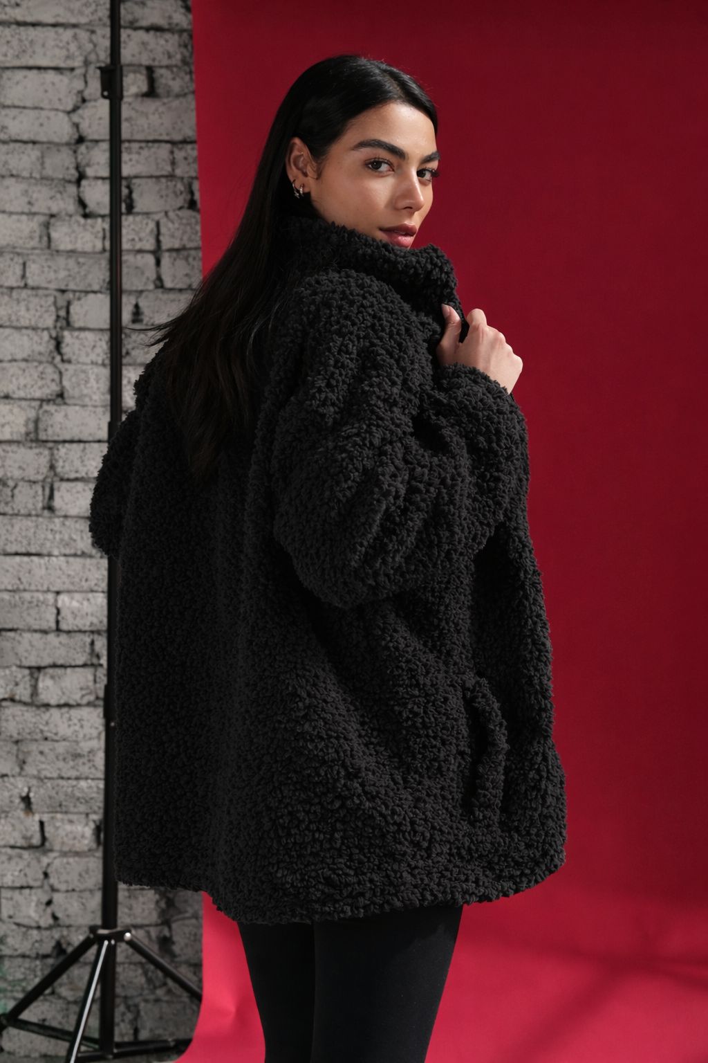 The black Teddy hug jacket- adults